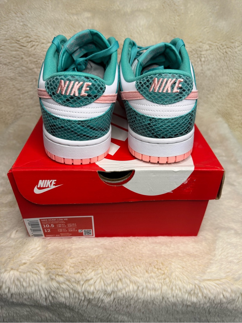 New in Box 🏄‍♂️ Men’s Nike Dunk Low Snakeskin Washed Teal Bleached Coral - Picture 4 of 6
